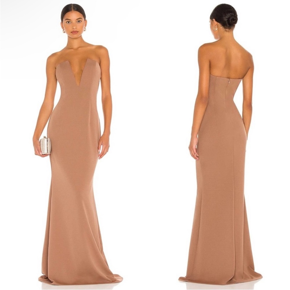 Katie May Crush Strapless Gown Cocoa Light Brown